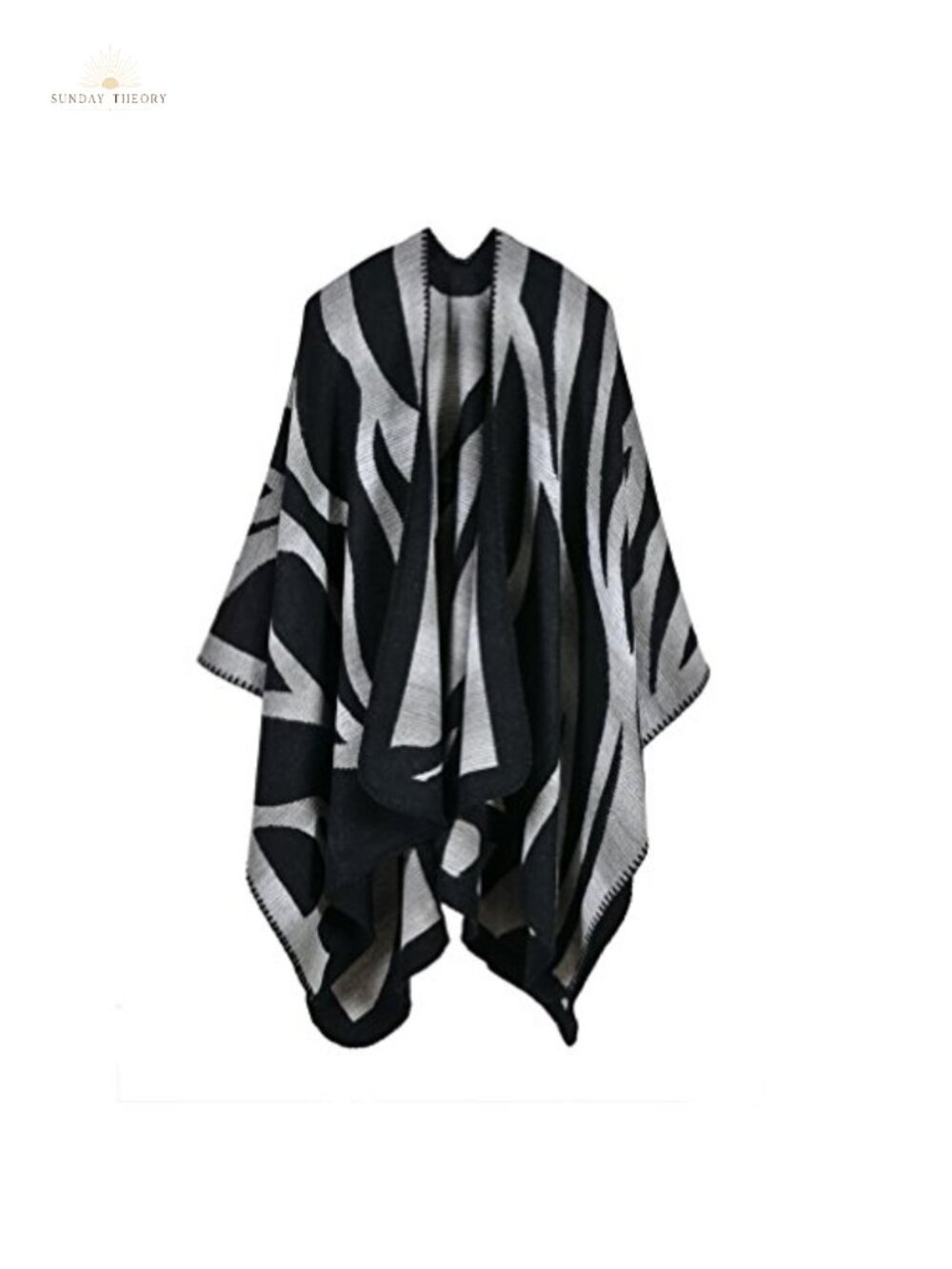 Soft Reversible Poncho Cape Shawl Wrap Winter Cardigan